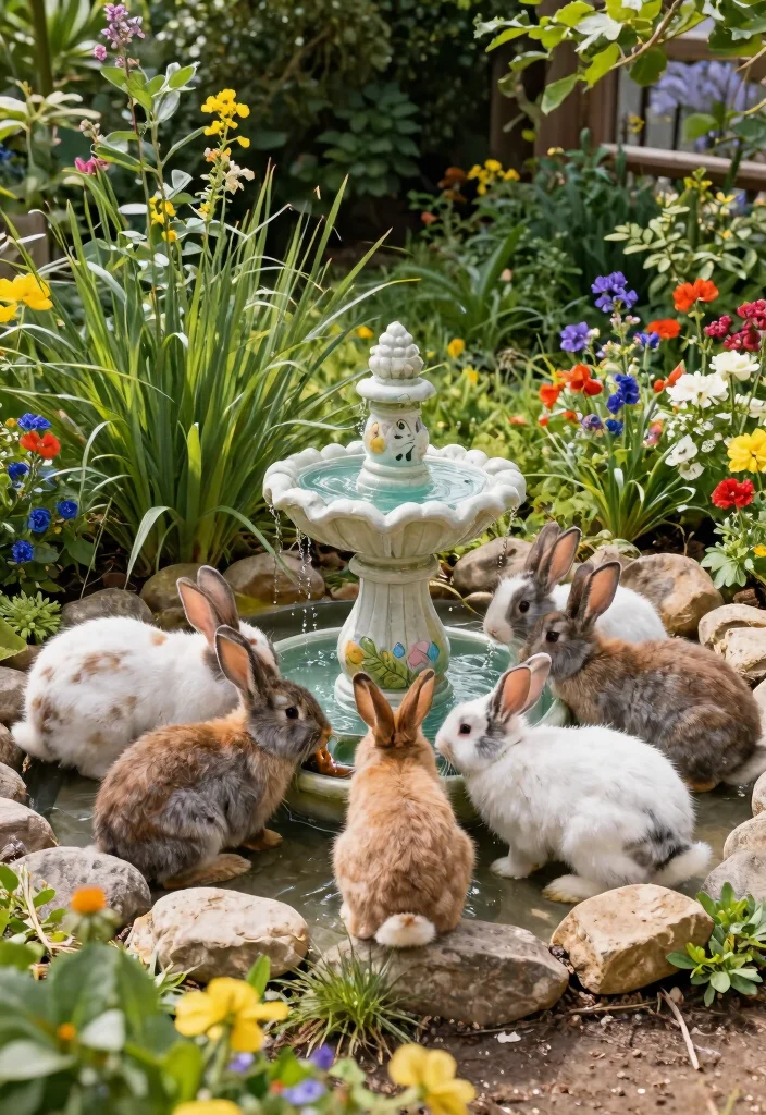 15 Outdoor Rabbit Run Ideas That Stay Safe From Predators - 12. Integrated Water Features 1