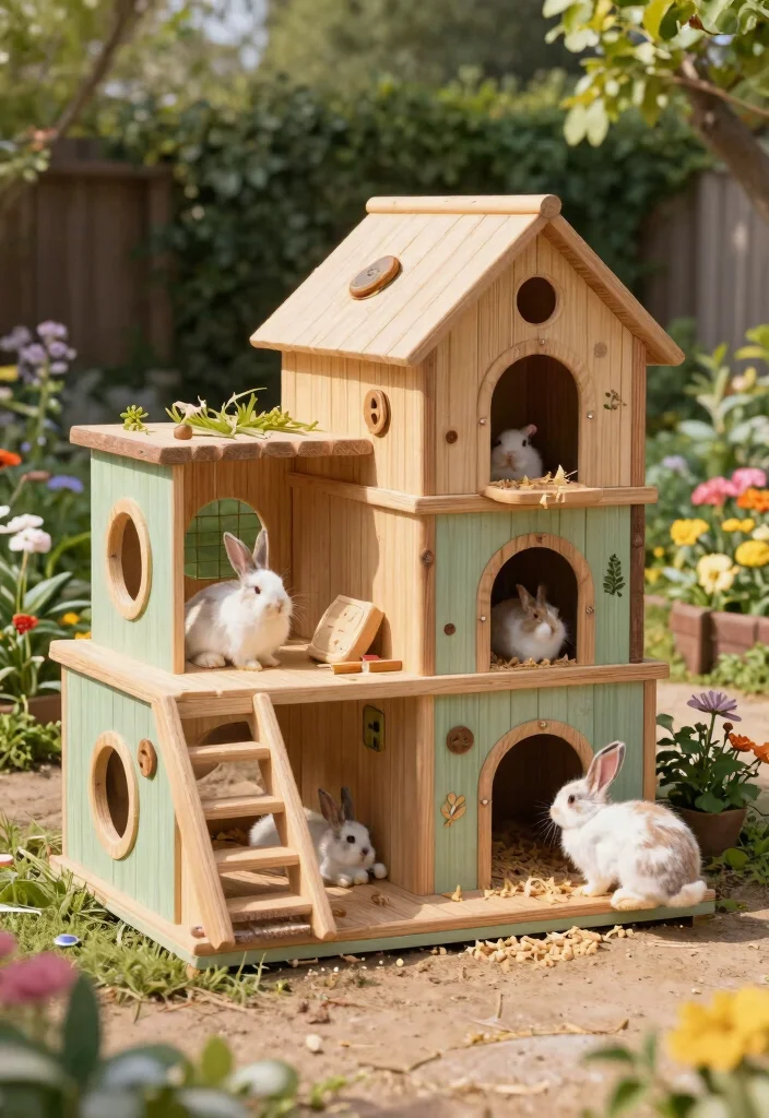 15 Outdoor Rabbit Run Ideas That Stay Safe From Predators - 13. Customized Rabbit Houses 1