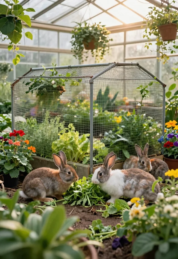 15 Outdoor Rabbit Run Ideas That Stay Safe From Predators - 3. Greenhouse Garden Run 1