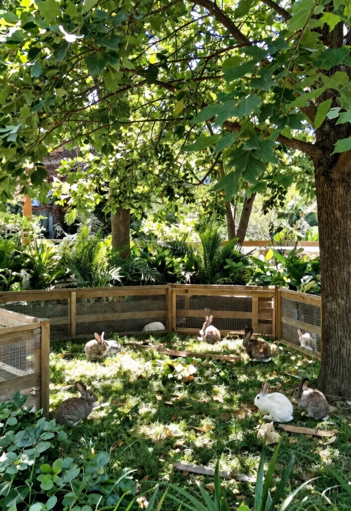 15 Outdoor Rabbit Run Ideas That Stay Safe From Predators - 4. Natural Shade Canopy 1