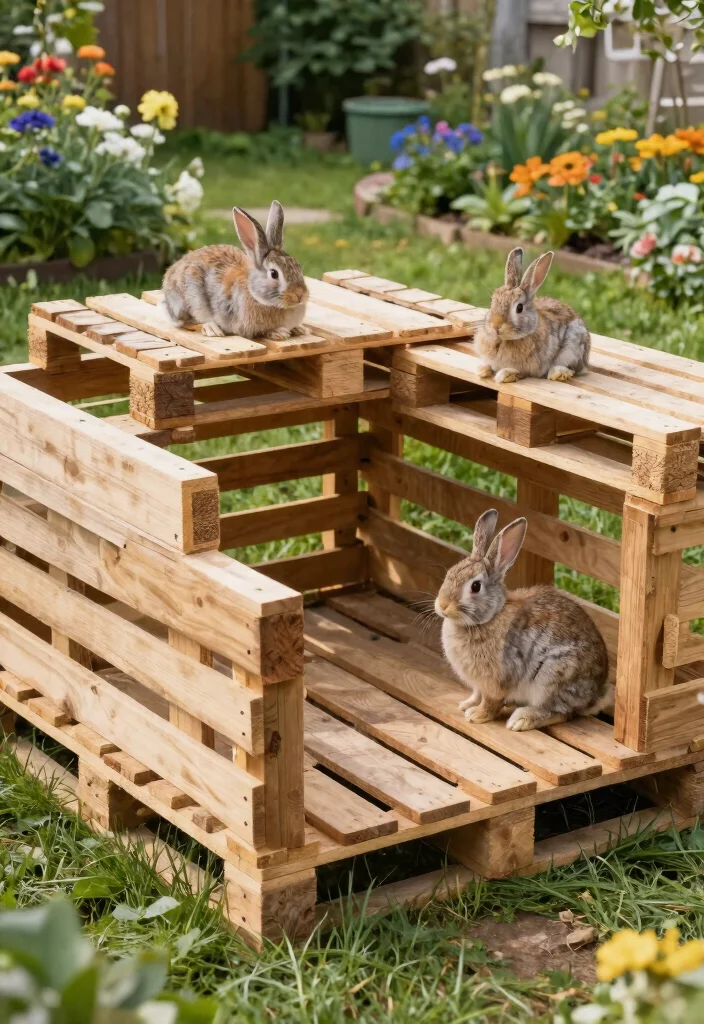 15 Outdoor Rabbit Run Ideas That Stay Safe From Predators - 5. DIY Pallet Run 1