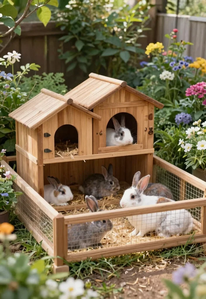 15 Outdoor Rabbit Run Ideas That Stay Safe From Predators - 7. Cozy Hutches for Shelter 1