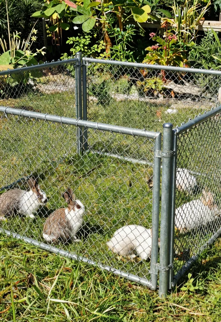 15 Outdoor Rabbit Run Ideas That Stay Safe From Predators - 9. Secure Chain Link Fencing 1