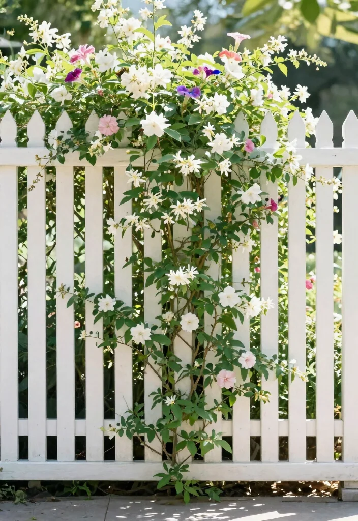 15 Picket Fence Ideas That Add Charm Without Blocking Your Garden View - 8. Trellis Picket Fence 1