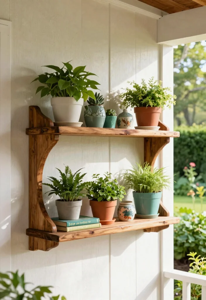 15 Porch Storage Ideas That Hide Clutter and Look Intentional 4 15 Porch Storage Ideas That Hide Clutter and Look Intentional - 4. Wall-Mounted Shelves 1