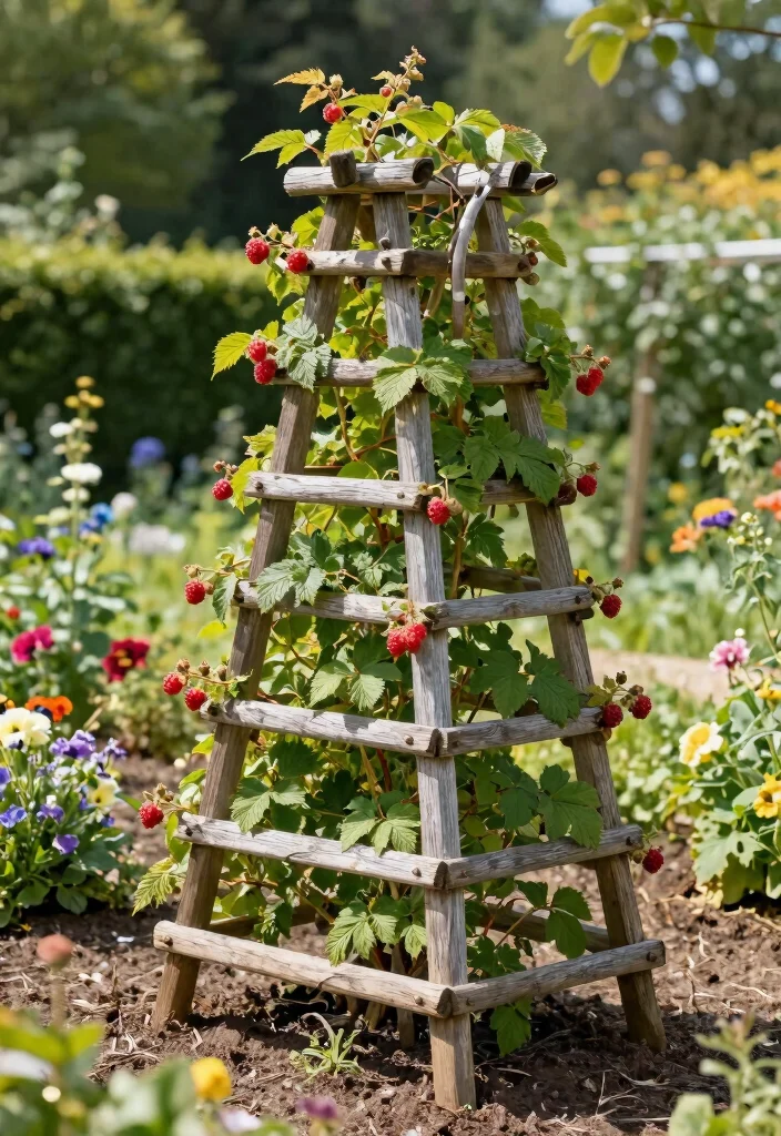 15 Raspberry Trellis Ideas That Keep Berries Off the Ground and Easy to Pick - 1. Classic Wooden A-Frame Trellis 1