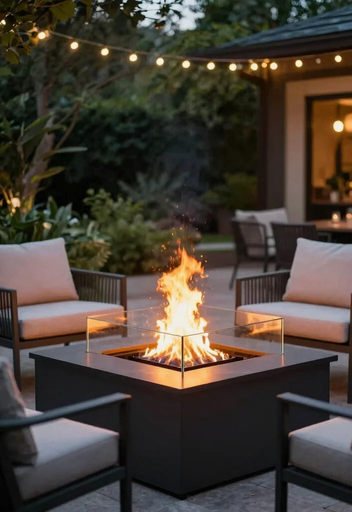 15 Small Fire Pit Ideas That Fit on Apartment Patios and Decks - 11. Fire Pit with Glass Surround 1