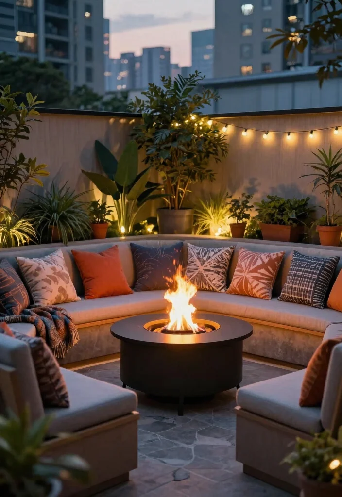 15 Small Fire Pit Ideas That Fit on Apartment Patios and Decks - 4. Fire Pit with Seating 1
