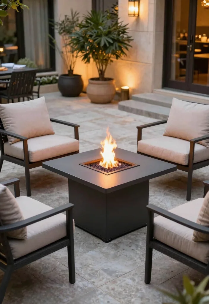 15 Small Fire Pit Ideas That Fit on Apartment Patios and Decks - 5. Compact Fire Pit Table 1