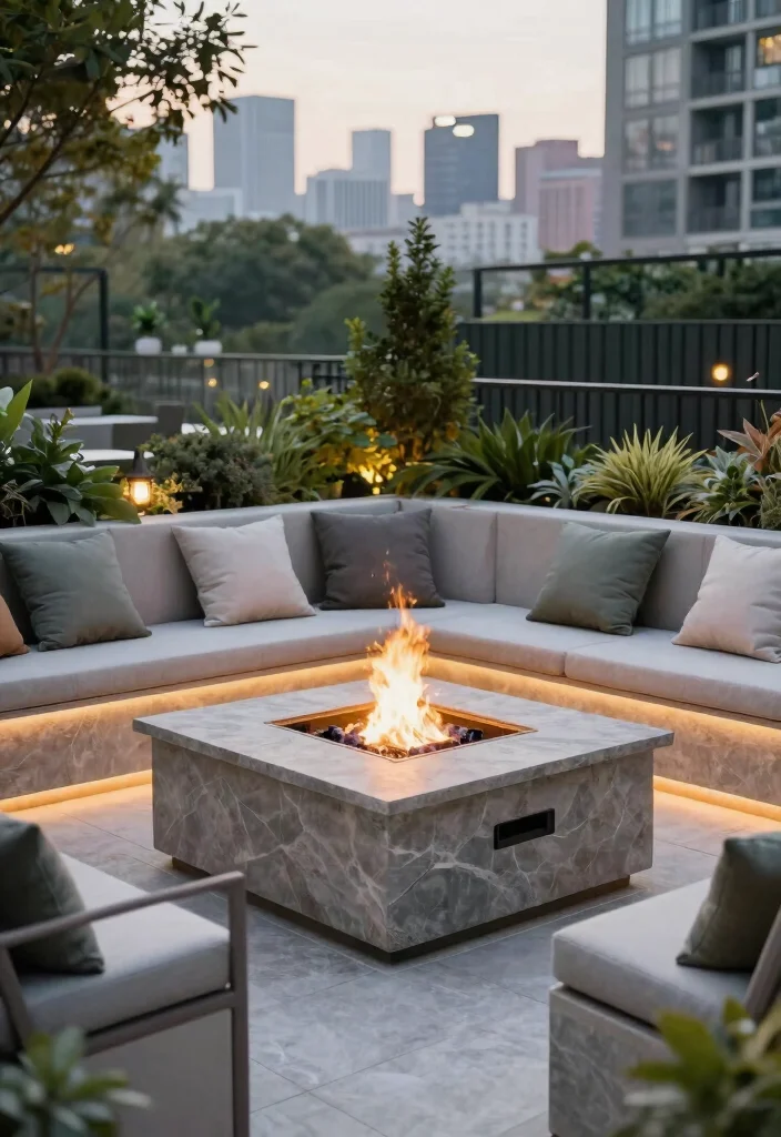 15 Small Fire Pit Ideas That Fit on Apartment Patios and Decks - 8. Built-in Fire Pit 1