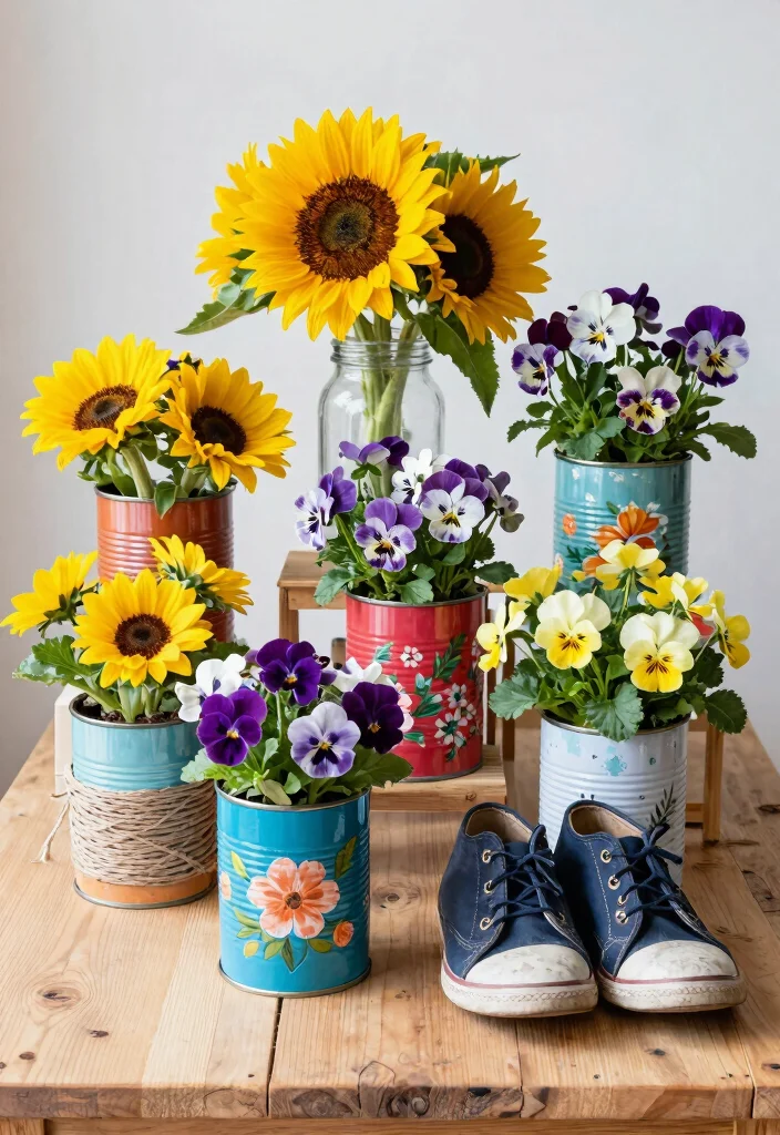 15 Spring Porch Decorating Ideas That Brighten Up Your Entryway - 1. Upcycled Flower Pots 1