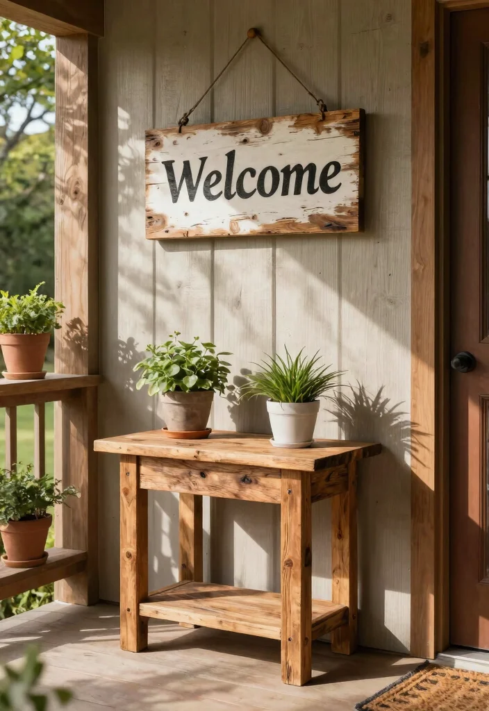 15 Spring Porch Decorating Ideas That Brighten Up Your Entryway - 4. Natural Wood Accents 1