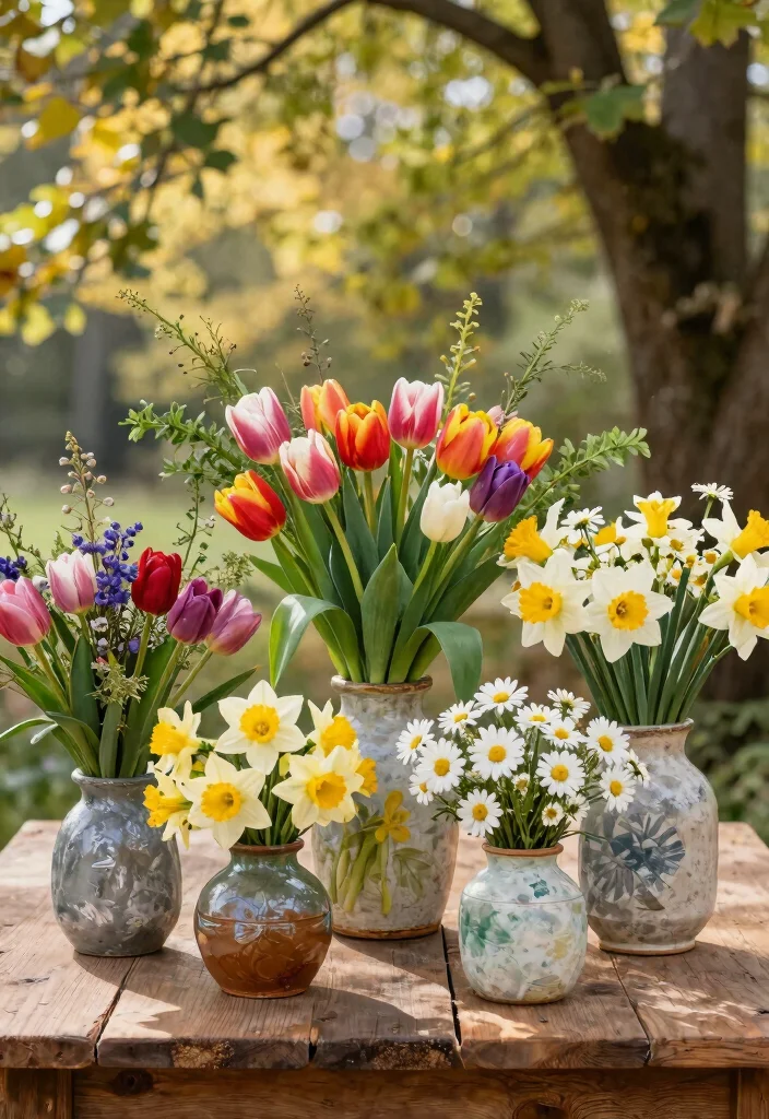 15 Spring Porch Decorating Ideas That Brighten Up Your Entryway - 5. Seasonal Flower Arrangements 1