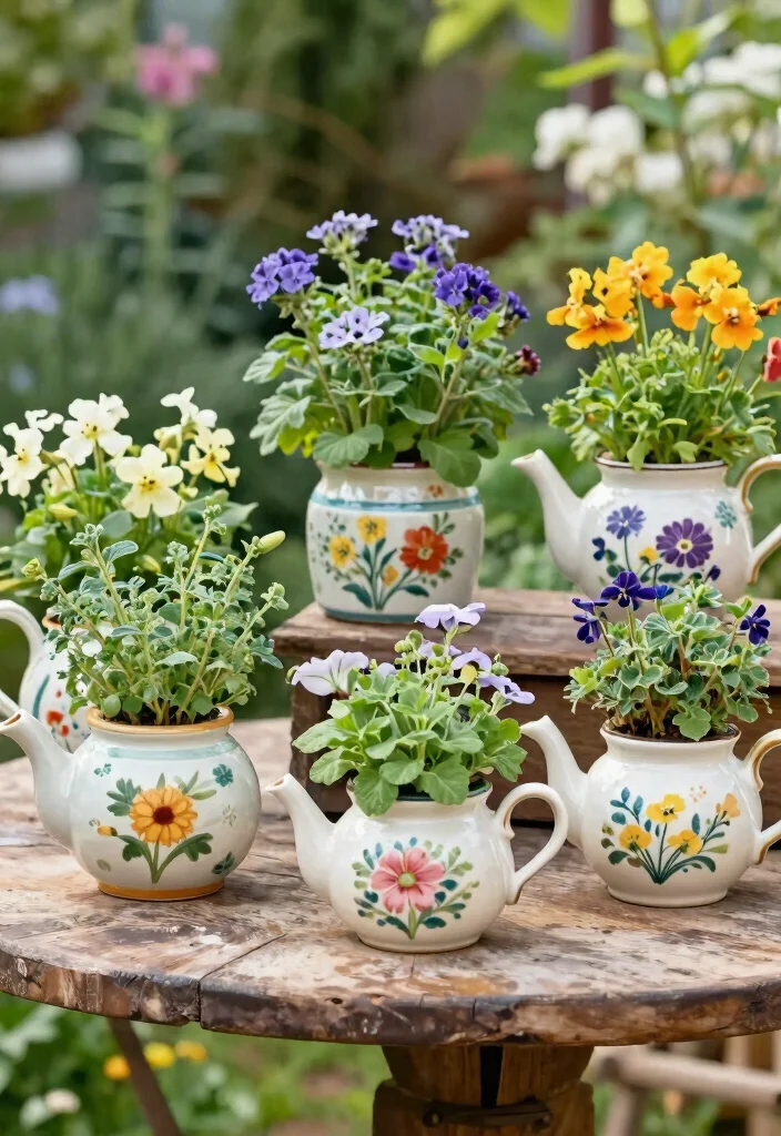 15 Unique Planter Ideas That Turn Junk Into Garden Gold - 1. Teapot Triumph 1