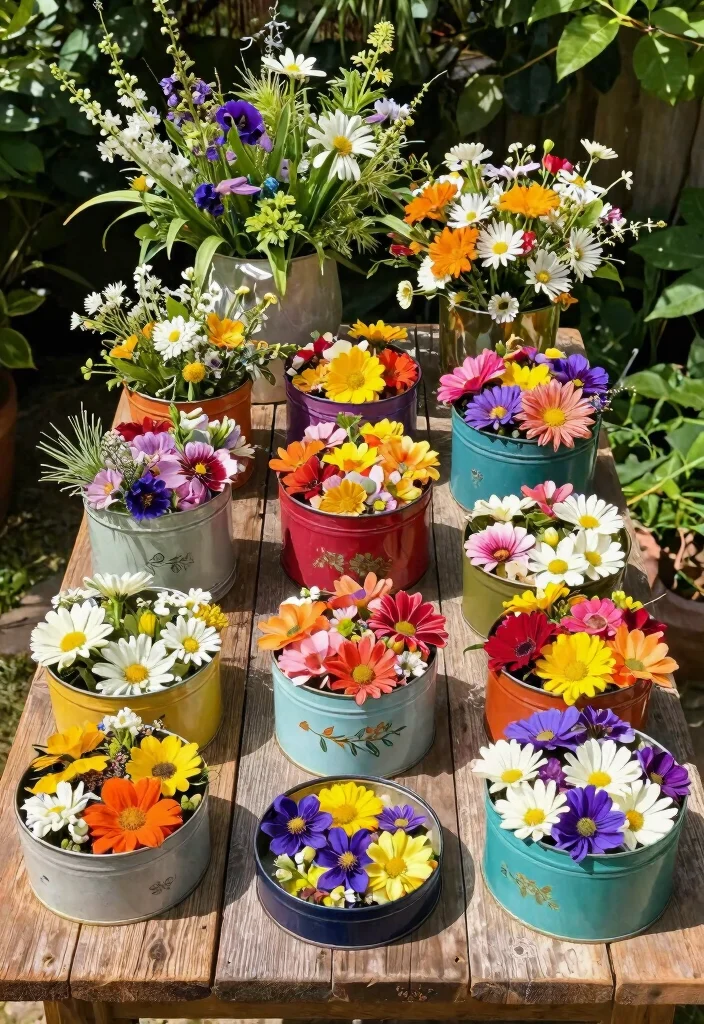 15 Unique Planter Ideas That Turn Junk Into Garden Gold - 14. Old Tins and Trays 1