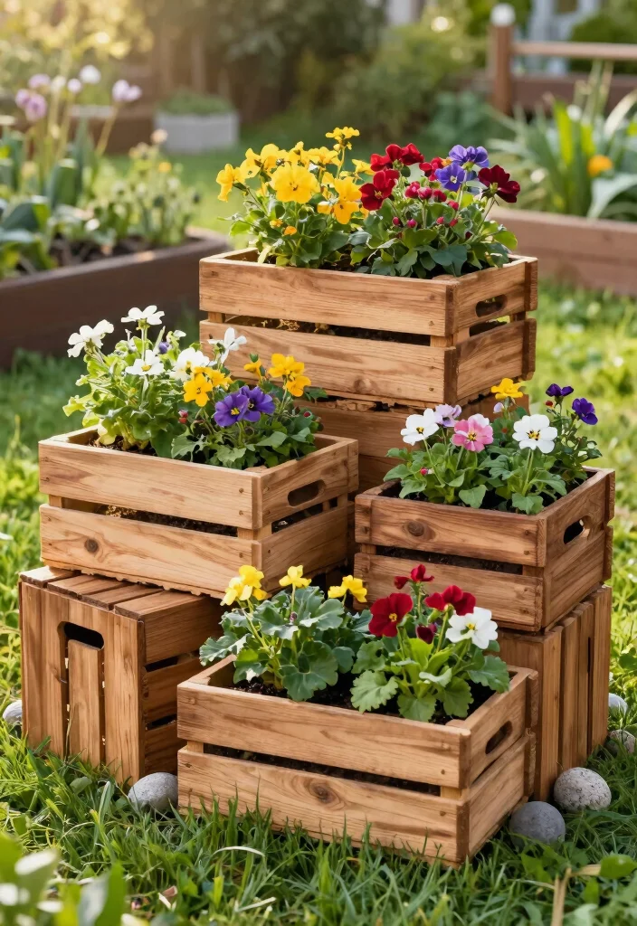 15 Unique Planter Ideas That Turn Junk Into Garden Gold - 4. Wooden Crate Gardens 1