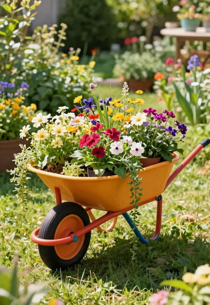 15 Unique Planter Ideas That Turn Junk Into Garden Gold - 6. Wheelbarrow Wonders 1