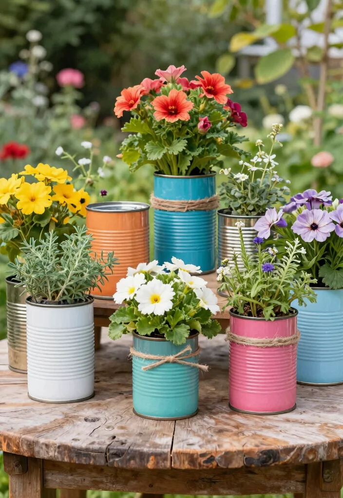 15 Unique Planter Ideas That Turn Junk Into Garden Gold - 9. Upcycled Cans and Jars 1